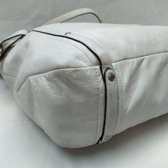 Coach Audrey White Leather Double Handle Large Tote Shoulder Bag - Picture 14 of 16